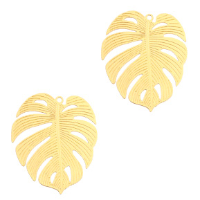 Bohemian charms tropical leaf Gold (nickel free)