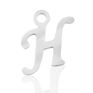 Stainless steel charms initial H Silver
