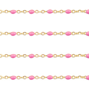 Stainless steel findings belcher chain 1mm Pink-Gold
