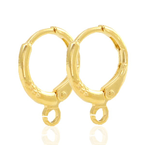 Findings TQ metal earrings closable 1 loop 12mm Gold