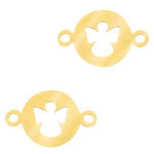 Stainless steel charms connector angel Gold