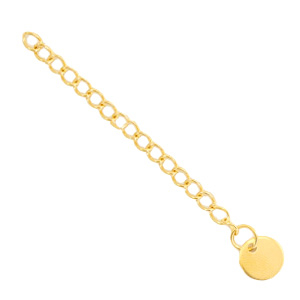 Stainless Steel findings extension chain coin 8mm Gold