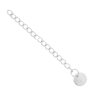 Stainless Steel findings extension chain coin 8mm Silver