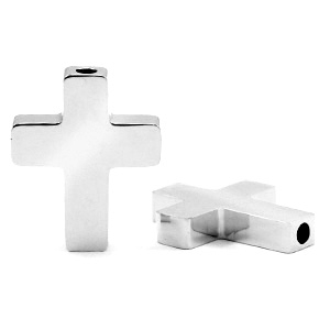 Stainless steel beads cross Silver