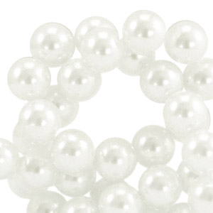 Top quality Glass pearls 8mm White