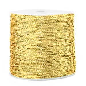 Macram&eacute; bead cord metallic 0.5mm Cornsilk Gold