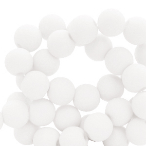 8 mm acrylic beads matt White