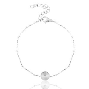 Polaris Steel bracelet with setting for 7mm cabochon / Swarovski SS34 ball Silver