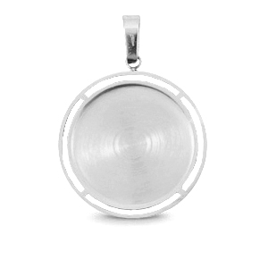 Polaris Steel charm with setting for 20mm cabochon Silver