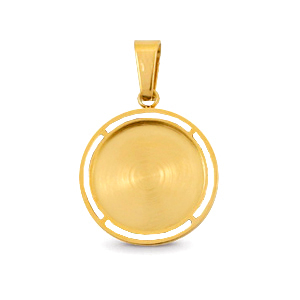 Polaris Steel charm with setting for 12mm cabochon Gold