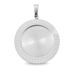 Polaris Steel charm with setting for 20mm cabochon Silver