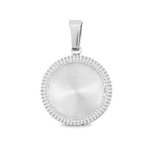 Polaris Steel charm with setting for 12mm cabochon Silver