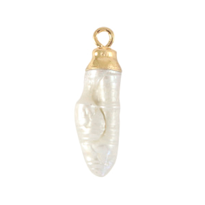 BQ Freshwater pearls charm tooth Gold-Natural White