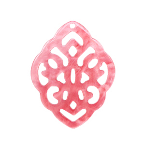 Resin pendants rhombus baroque Fruit Dove Pink