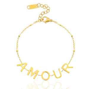 Stainless steel bracelets "amour" Gold