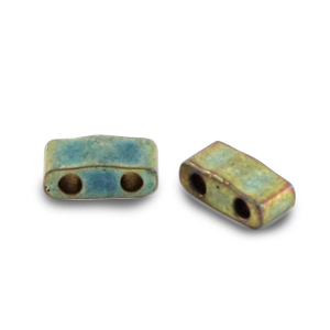Miyuki beads half tila 5x2.3mm Metallic Matte Iris Patina Blue HTL-2008