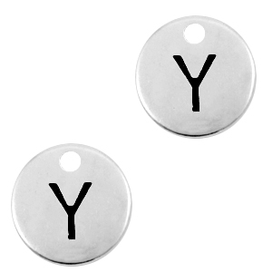 DQ European metal charms initial Y Antique Silver (nickel free)