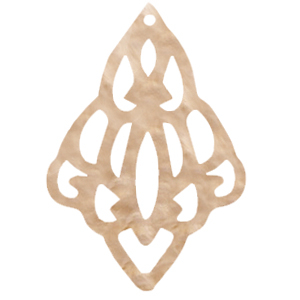 Resin pendants baroque diamond Light Semolina Beige