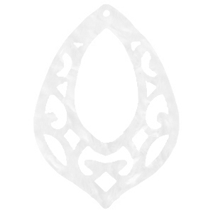 Resin pendants baroque drop Bright White