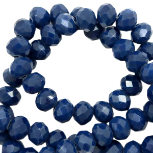 Top faceted beads 4x3mm disc Ensign Blue-Pearl Shine coating