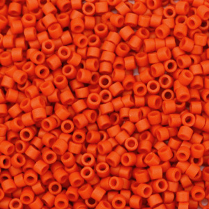 Miyuki beads delica's 11/0 Opaque Semi Frosted Dyed Cinnabar Red DB-795
