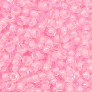 Miyuki seed beads 8/0 Pink Lined Crystal 8-207