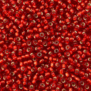 Miyuki seed beads 11/0 Silverlined Ruby Red 11-11