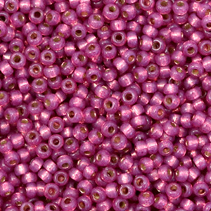 Miyuki seed beads 11/0 Silverlined Dyed Duracoat Peony Pink 11-4247
