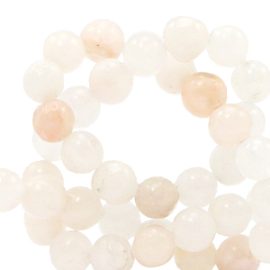 Natural stone beads Quartz 6mm Vanilla Cream White