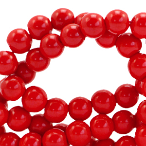 8 mm glass beads opaque Fiery Red