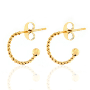 Stainless steel earrings creole 12mm Gold