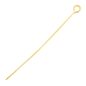 Stainless steel findings eyepins 50mm Gold