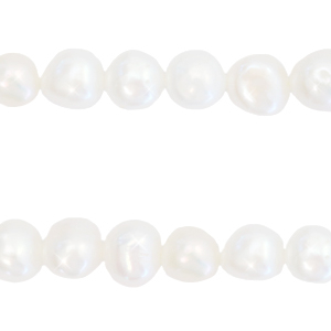 BQ Freshwater pearls nugget round 7-8mm Naturel White