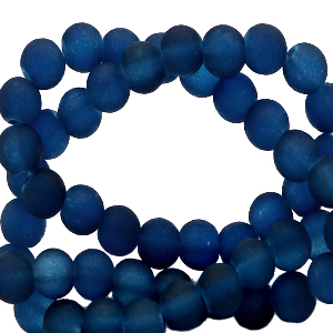 4 mm glass beads matt Deep Blue