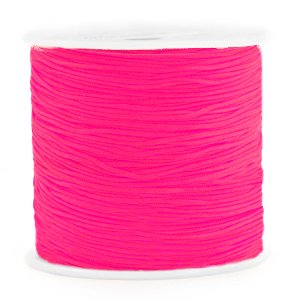 Macram&eacute; bead cord 0.8mm Neon Azalea Pink