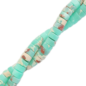 Natural stone beads disc 4mm Marble Turquoise Green
