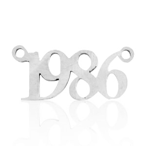 Stainless steel charms/connector year 1986 Silver