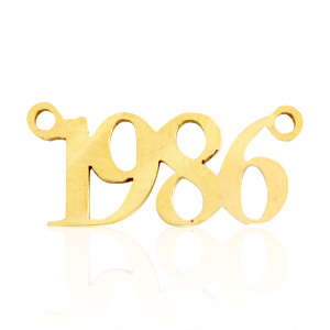 Stainless steel charms/connector year 1986 Gold