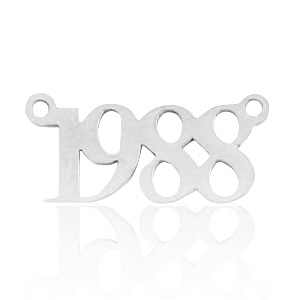 Stainless steel charms/connector year 1988 Silver