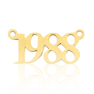 Stainless steel charms/connector year 1988 Gold