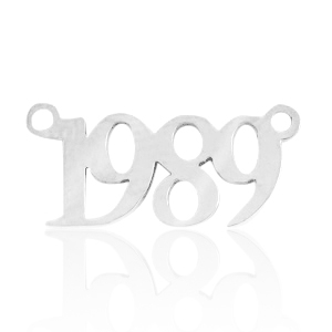 Stainless steel charms/connector year 1989 Silver