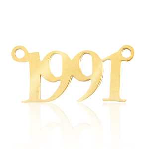 Stainless steel charms/connector year 1991 Gold
