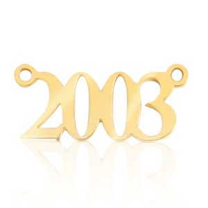 Stainless steel charms / connector year 2003 Gold