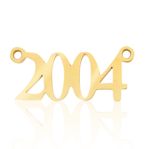 Stainless steel charms / connector year 2004 Gold