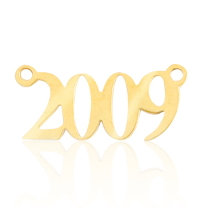 Stainless steel charms / connector year 2009 Gold