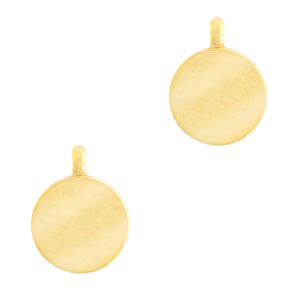 Stainless steel charms round Gold