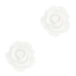 Rose beads 10mm Bright White