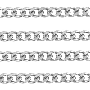 Stainless Steel findings belcher chain curb links Silver
