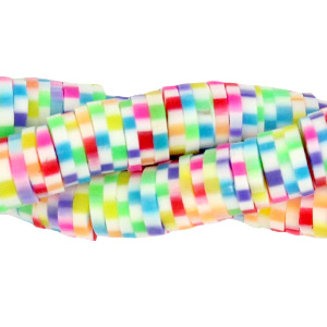 Katsuki beads 4mm Rainbow White Mix