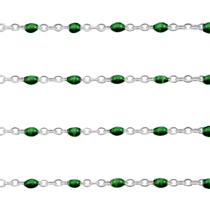Stainless steel findings belcher chain 1mm Ultramarine Green-Silver